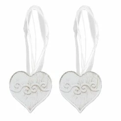 Best Pirce π Evideco Set Of 2 Magnetic Curtain Tieback Wooden Heart Sweety Small Size - 12"L X 2"W X 1"D Black/silver π 18 Best Pirce π Evideco Set Of 2 Magnetic Curtain Tieback Wooden Heart Sweety Small Size - 12"L X 2"W X 1"D Black/silver π -Evideco Shop Set of 2 Magnetic Curtain Tieback Wooden Heart Sweety Small Size 3