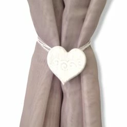 Best Pirce π Evideco Set Of 2 Magnetic Curtain Tieback Wooden Heart Sweety Small Size - 12"L X 2"W X 1"D Black/silver π 19 Best Pirce π Evideco Set Of 2 Magnetic Curtain Tieback Wooden Heart Sweety Small Size - 12"L X 2"W X 1"D Black/silver π -Evideco Shop Set of 2 Magnetic Curtain Tieback Wooden Heart Sweety Small Size 4