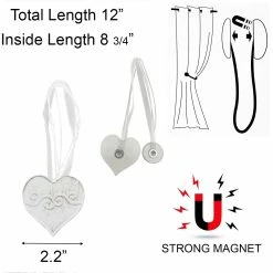 Best Pirce π Evideco Set Of 2 Magnetic Curtain Tieback Wooden Heart Sweety Small Size - 12"L X 2"W X 1"D Black/silver π 21 Best Pirce π Evideco Set Of 2 Magnetic Curtain Tieback Wooden Heart Sweety Small Size - 12"L X 2"W X 1"D Black/silver π -Evideco Shop Set of 2 Magnetic Curtain Tieback Wooden Heart Sweety Small Size 6