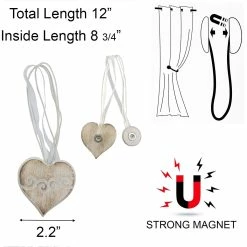 Best Pirce π Evideco Set Of 2 Magnetic Curtain Tieback Wooden Heart Sweety Small Size - 12"L X 2"W X 1"D Black/silver π 23 Best Pirce π Evideco Set Of 2 Magnetic Curtain Tieback Wooden Heart Sweety Small Size - 12"L X 2"W X 1"D Black/silver π -Evideco Shop Set of 2 Magnetic Curtain Tieback Wooden Heart Sweety Small Size 8