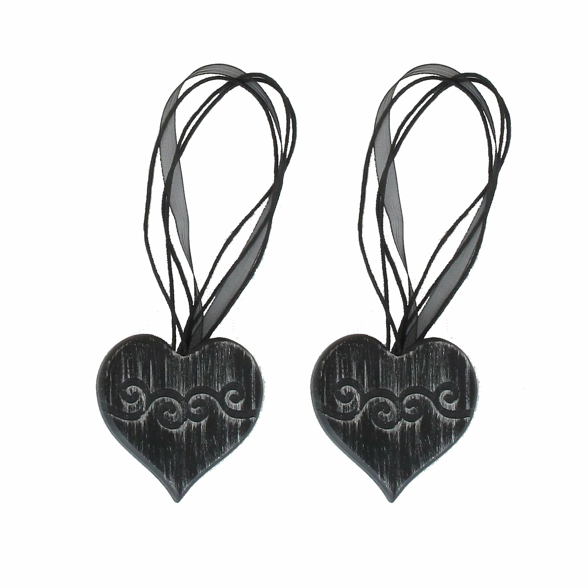 Best Pirce π Evideco Set Of 2 Magnetic Curtain Tieback Wooden Heart Sweety Small Size - 12"L X 2"W X 1"D Black/silver π 10 Best Pirce π Evideco Set Of 2 Magnetic Curtain Tieback Wooden Heart Sweety Small Size - 12"L X 2"W X 1"D Black/silver π - Image 10