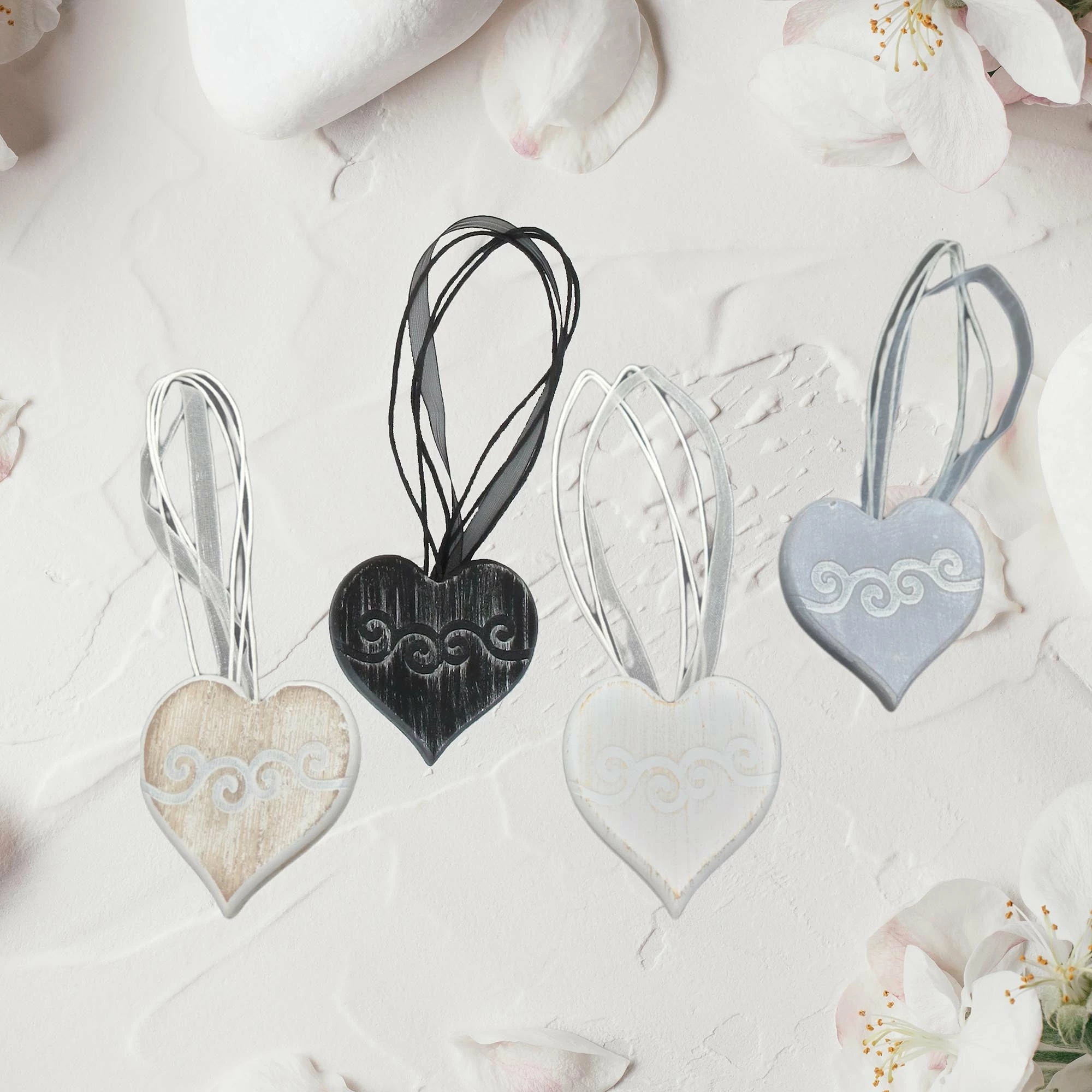 Best Pirce π Evideco Set Of 2 Magnetic Curtain Tieback Wooden Heart Sweety Small Size - 12"L X 2"W X 1"D Black/silver π 1 Best Pirce π Evideco Set Of 2 Magnetic Curtain Tieback Wooden Heart Sweety Small Size - 12"L X 2"W X 1"D Black/silver π