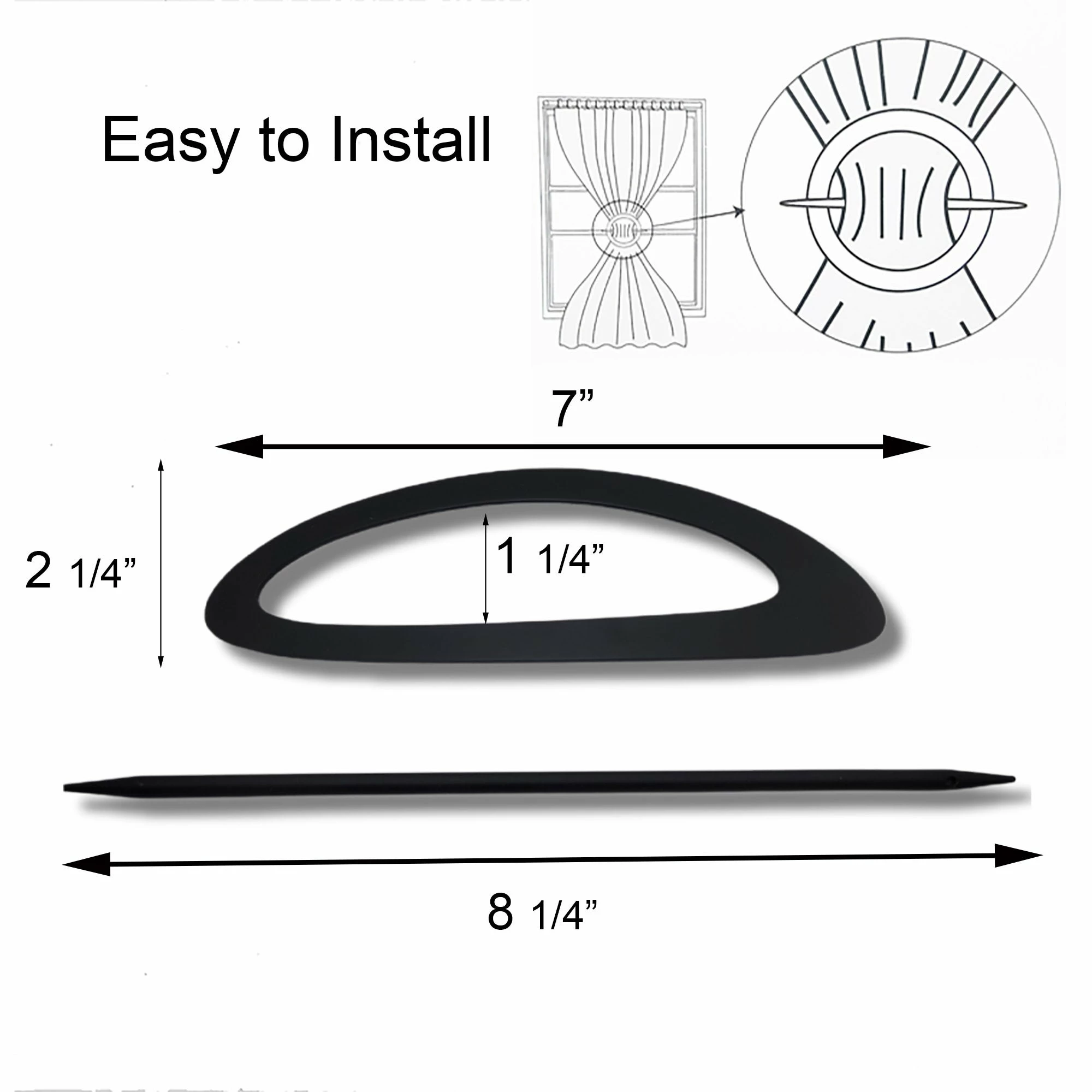 Flash Sale π Evideco Set Of 2 Metal Curtain Tiebacks Cosy Big Size - 7"l X 2 1/4"w X 1"D Grey π 12 Flash Sale π Evideco Set Of 2 Metal Curtain Tiebacks Cosy Big Size - 7"l X 2 1/4"w X 1"D Grey π - Image 12