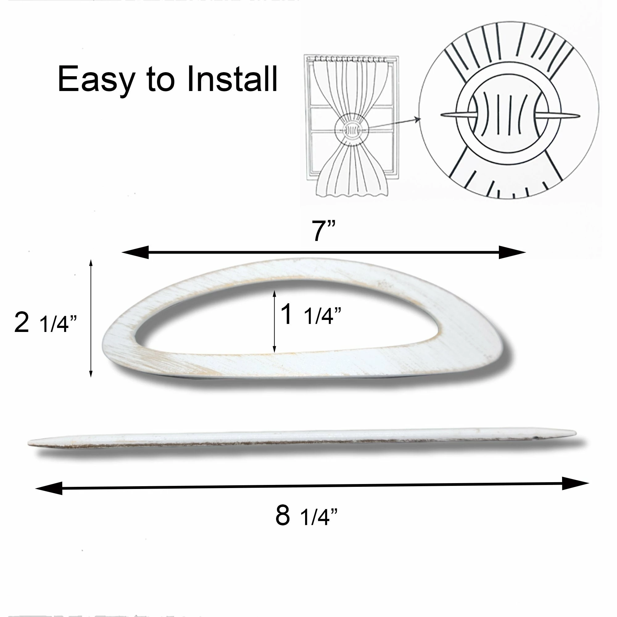 Flash Sale π Evideco Set Of 2 Metal Curtain Tiebacks Cosy Big Size - 7"l X 2 1/4"w X 1"D Grey π 14 Flash Sale π Evideco Set Of 2 Metal Curtain Tiebacks Cosy Big Size - 7"l X 2 1/4"w X 1"D Grey π - Image 14