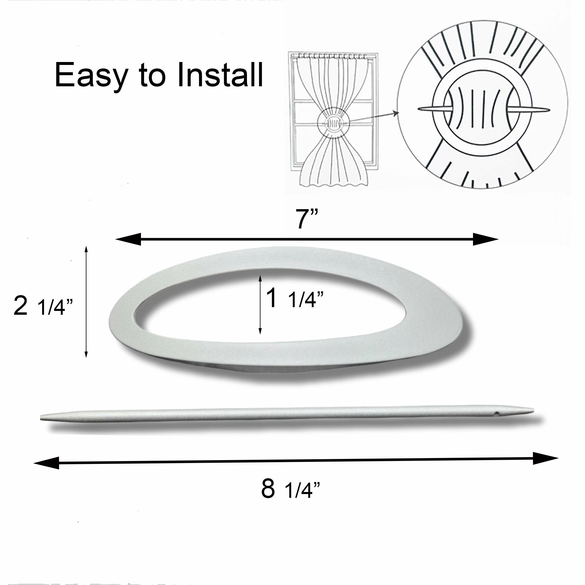 Flash Sale π Evideco Set Of 2 Metal Curtain Tiebacks Cosy Big Size - 7"l X 2 1/4"w X 1"D Grey π 6 Flash Sale π Evideco Set Of 2 Metal Curtain Tiebacks Cosy Big Size - 7"l X 2 1/4"w X 1"D Grey π - Image 6