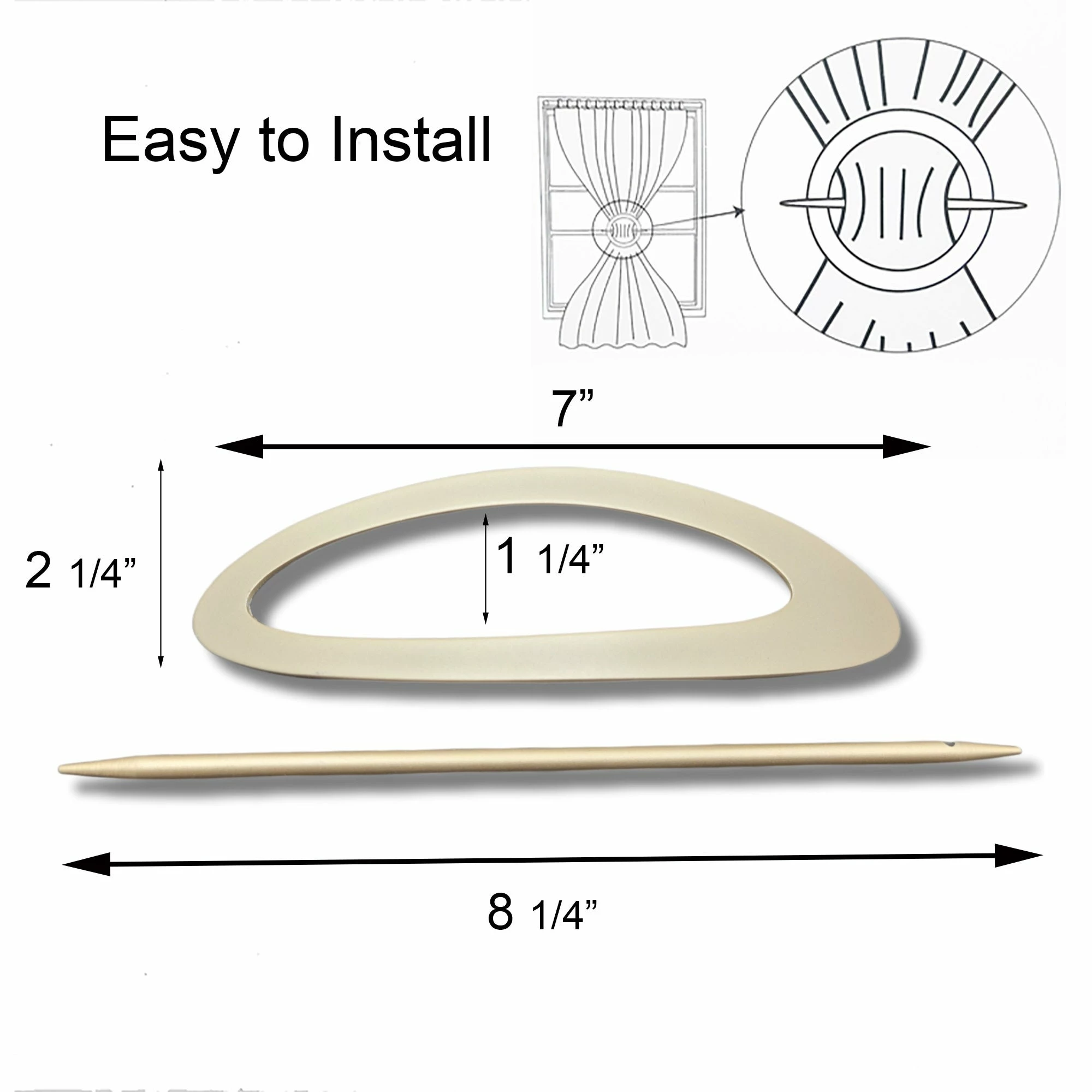 Flash Sale π Evideco Set Of 2 Metal Curtain Tiebacks Cosy Big Size - 7"l X 2 1/4"w X 1"D Grey π 9 Flash Sale π Evideco Set Of 2 Metal Curtain Tiebacks Cosy Big Size - 7"l X 2 1/4"w X 1"D Grey π - Image 9