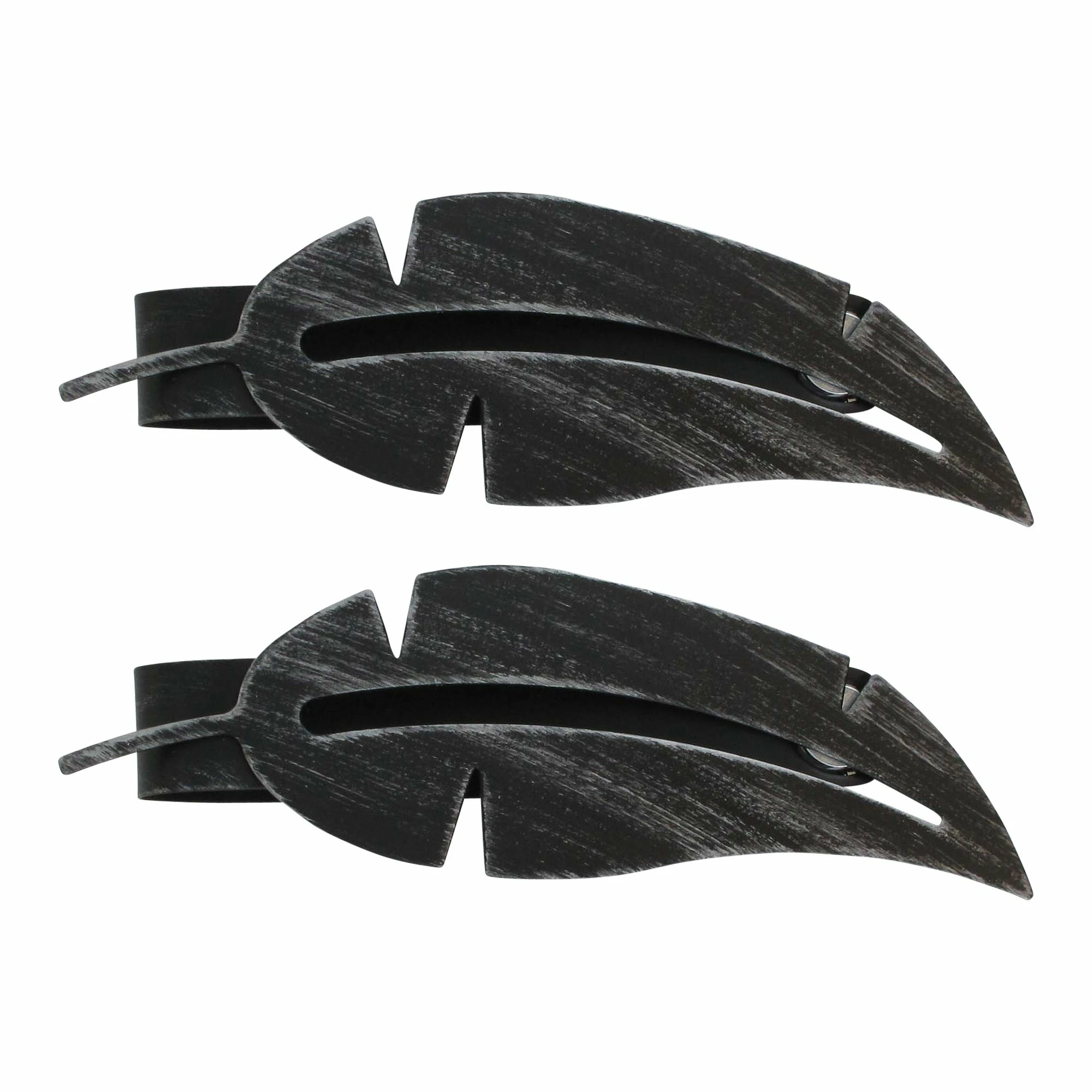 Discount π― Evideco Set Of 2 Metal Feather Tieback With Magnet Plume Shiny - 6.8"L X 2"W X 1"D White π― 2 Discount π― Evideco Set Of 2 Metal Feather Tieback With Magnet Plume Shiny - 6.8"L X 2"W X 1"D White π― - Image 2