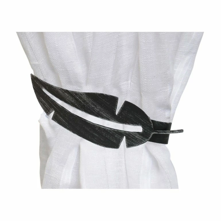 Discount π― Evideco Set Of 2 Metal Feather Tieback With Magnet Plume Shiny - 6.8"L X 2"W X 1"D White π― 3 Discount π― Evideco Set Of 2 Metal Feather Tieback With Magnet Plume Shiny - 6.8"L X 2"W X 1"D White π― - Image 3