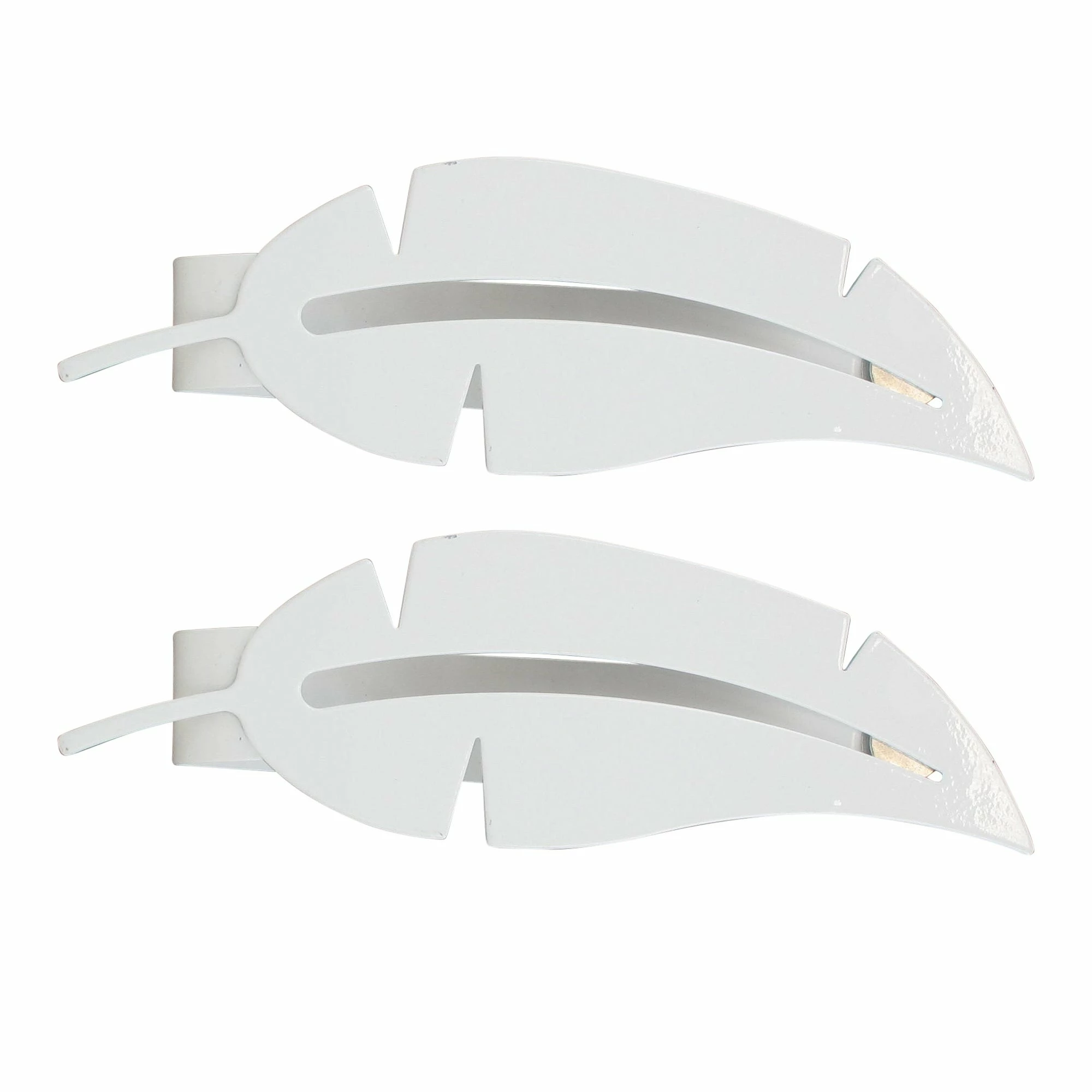 Discount π― Evideco Set Of 2 Metal Feather Tieback With Magnet Plume Shiny - 6.8"L X 2"W X 1"D White π― 1 Discount π― Evideco Set Of 2 Metal Feather Tieback With Magnet Plume Shiny - 6.8"L X 2"W X 1"D White π―