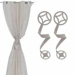 Alternative view of Coupon 🔔 Evideco Set Of 2 Metal Geometric Tieback Medina Twist - 13"L X 2.8"W Blue 🎁