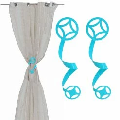 Coupon 🔔 Evideco Set Of 2 Metal Geometric Tieback Medina Twist - 13"L X 2.8"W Blue 🎁 -Evideco Shop Set of 2 Metal Geometric Tieback Medina Twist 6