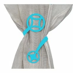 Coupon 🔔 Evideco Set Of 2 Metal Geometric Tieback Medina Twist - 13"L X 2.8"W Blue 🎁 -Evideco Shop Set of 2 Metal Geometric Tieback Medina Twist 8
