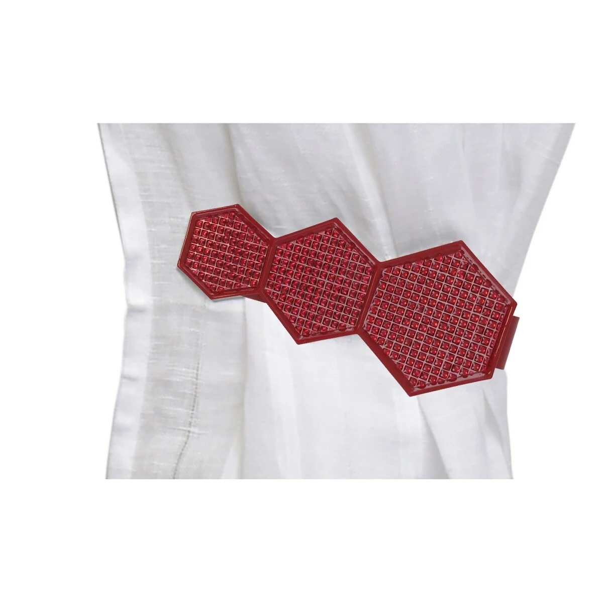 Buy π Evideco Set Of 2 Metal Geometric Tieback With Magnet Monte Carlo - 5.8"L X 2.8"W X 1"D Red π 9 Buy π Evideco Set Of 2 Metal Geometric Tieback With Magnet Monte Carlo - 5.8"L X 2.8"W X 1"D Red π - Image 9