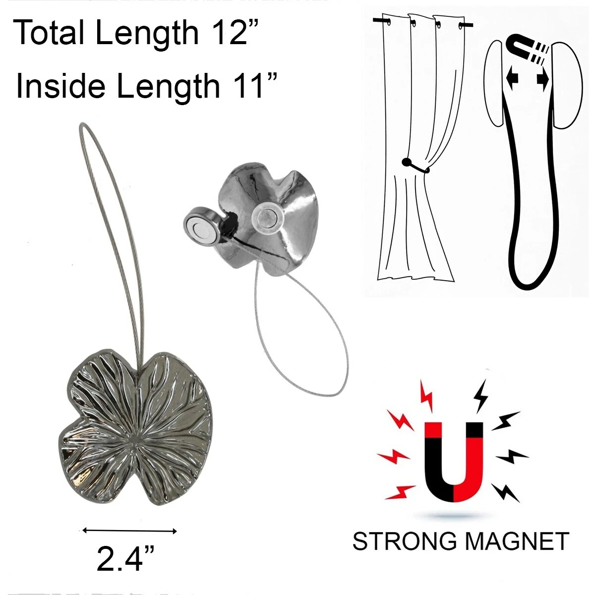 Top 10 𧨠Evideco Set Of 2 Resin Water Lily Tieback With Magnet Nenuphar Small Size - 12"L X 2.4W" X 1"D White/gold β 4 Top 10 𧨠Evideco Set Of 2 Resin Water Lily Tieback With Magnet Nenuphar Small Size - 12"L X 2.4W" X 1"D White/gold β - Image 4