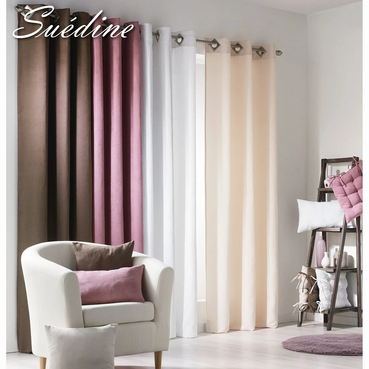 Buy π Evideco Set Of 2 Solid Window Curtain Panel Grommet Suedine Brown Glaze π