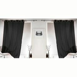 Best Sale 🤩 Evideco Set Of 2 Striped Sheer Curtain Panels Grommet Mirano Brown Glaze 😍 -Evideco Shop Set of 2 Striped Sheer Curtain Panels Grommet Mirano 3