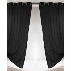 Best Sale 🤩 Evideco Set Of 2 Striped Sheer Curtain Panels Grommet Mirano Brown Glaze 😍 -Evideco Shop Set of 2 Striped Sheer Curtain Panels Grommet Mirano 4