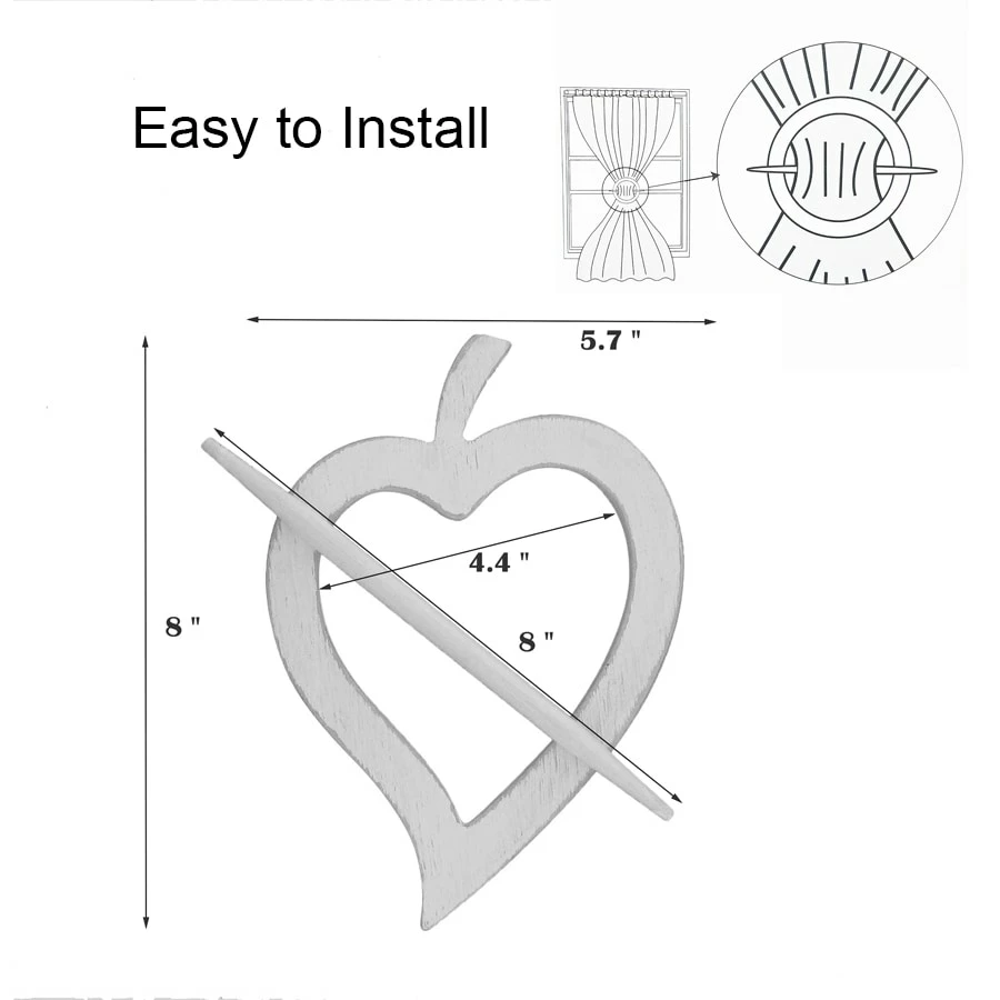 Buy β€οΈ Evideco Set Of 2 Wooden Heart Tieback Fjord Big Size - 8"L X 5.7"W X 0.8"D Natural π 2 Buy β€οΈ Evideco Set Of 2 Wooden Heart Tieback Fjord Big Size - 8"L X 5.7"W X 0.8"D Natural π - Image 2