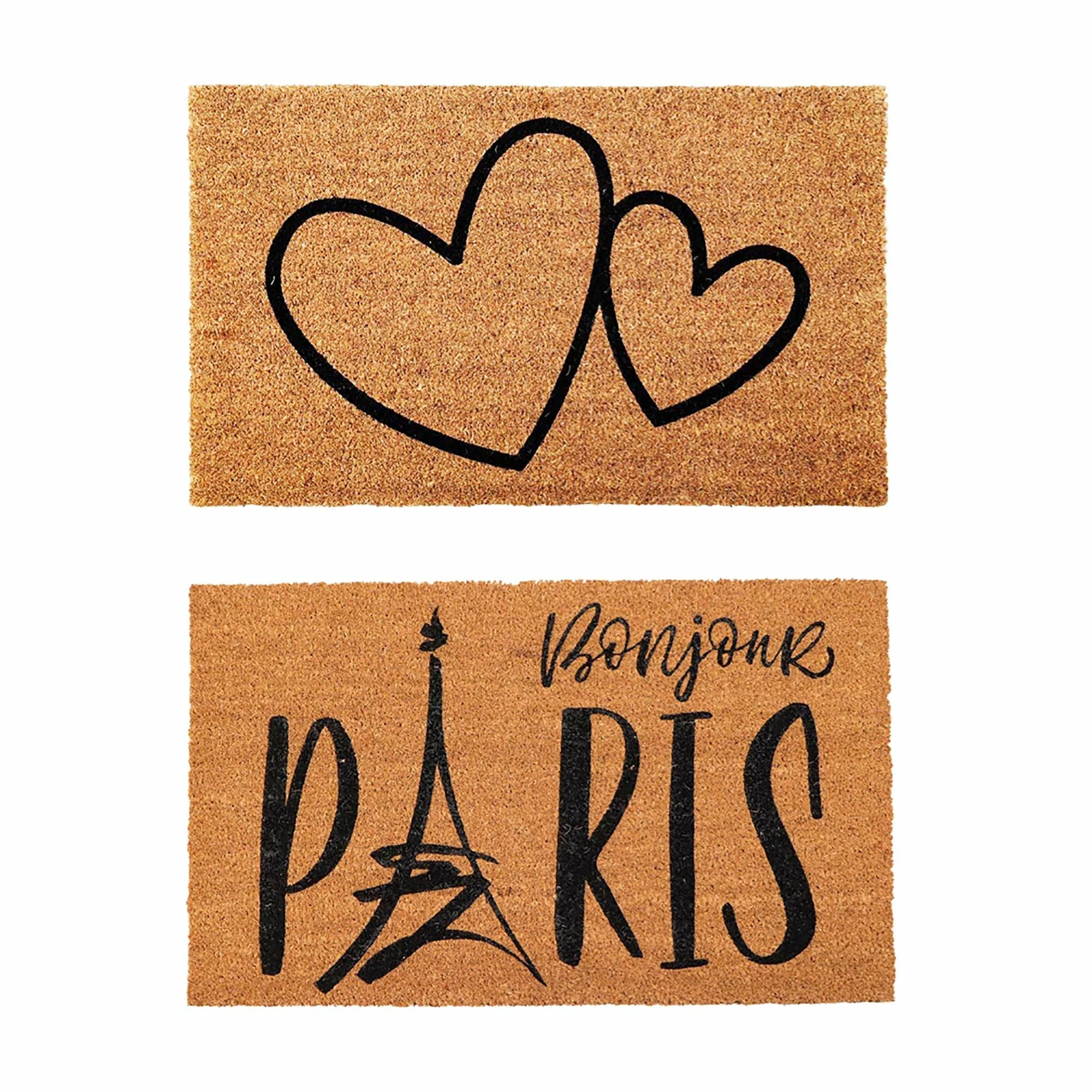 Promo π Evideco Sheltered Coconut Door Mat Printed Bonjour Paris 30x18 Natural π - Image 6