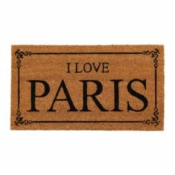 Outlet ✔️ Evideco Sheltered Coconut Door Mat Printed I Love Paris 24x13 Natural 🔥