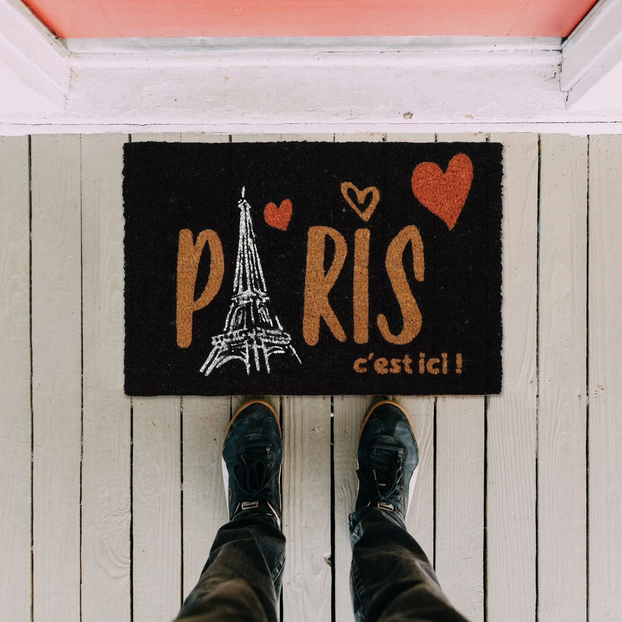 Wholesale 𧨠Evideco Sheltered Coconut Door Mat Printed Paris C'est Ici 24x16 Black π 2 Wholesale 𧨠Evideco Sheltered Coconut Door Mat Printed Paris C'est Ici 24x16 Black π - Image 2