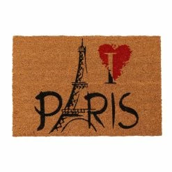 Hot Sale 👍 Evideco Sheltered Coconut Door Mat Printed Paris Eiffel 24x16 Natural ✨
