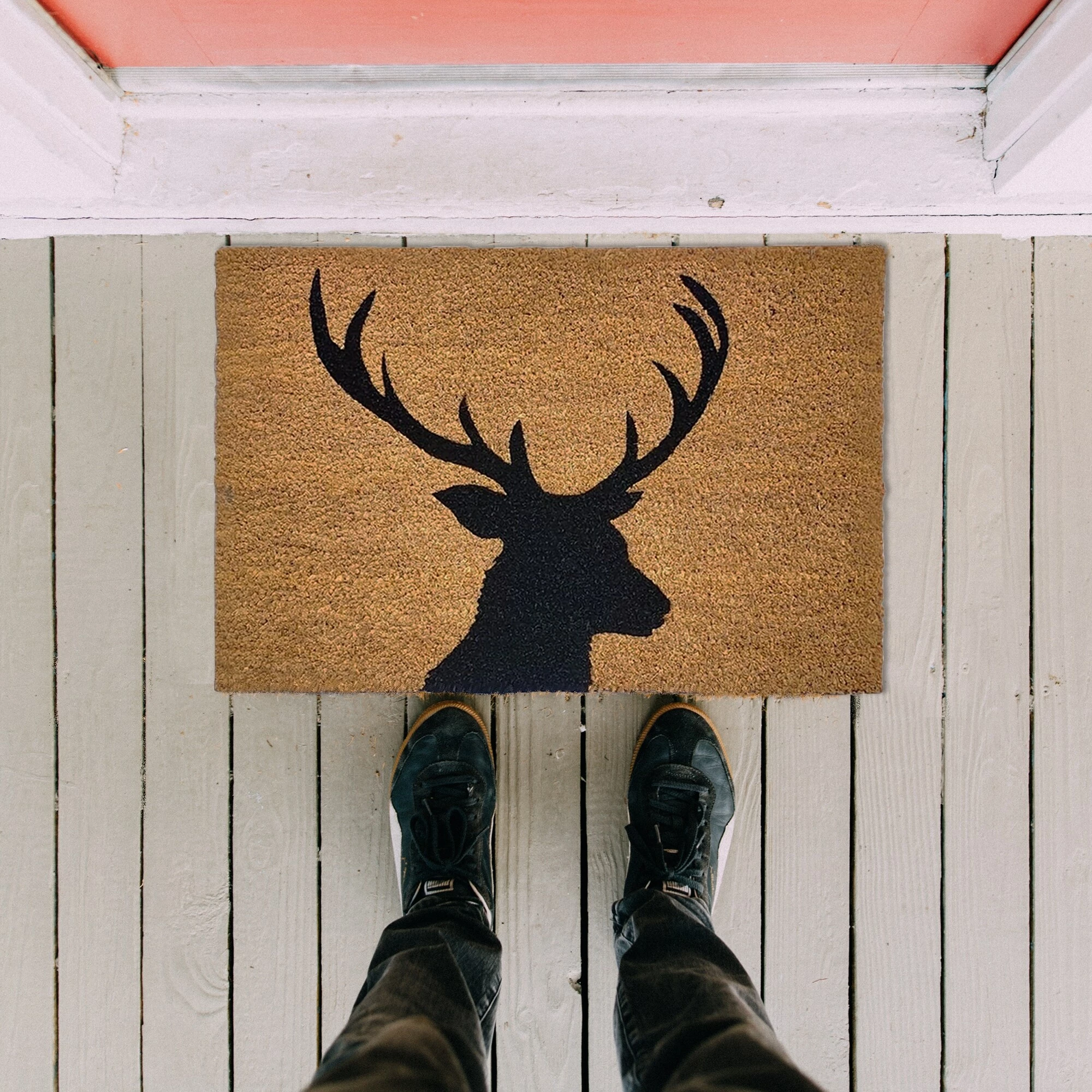 Buy π Evideco Sheltered Coconut Door Mat Printed Reindeer 24x16 Natural π 2 Buy π Evideco Sheltered Coconut Door Mat Printed Reindeer 24x16 Natural π - Image 2