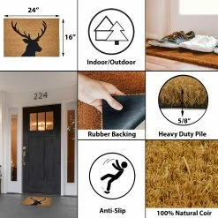 Buy π Evideco Sheltered Coconut Door Mat Printed Reindeer 24x16 Natural π 8 Buy π Evideco Sheltered Coconut Door Mat Printed Reindeer 24x16 Natural π -Evideco Shop Sheltered Coconut Door Mat Printed Reindeer 24x16 Natural 2