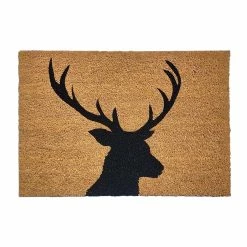 Buy 🔔 Evideco Sheltered Coconut Door Mat Printed Reindeer 24x16 Natural 😀