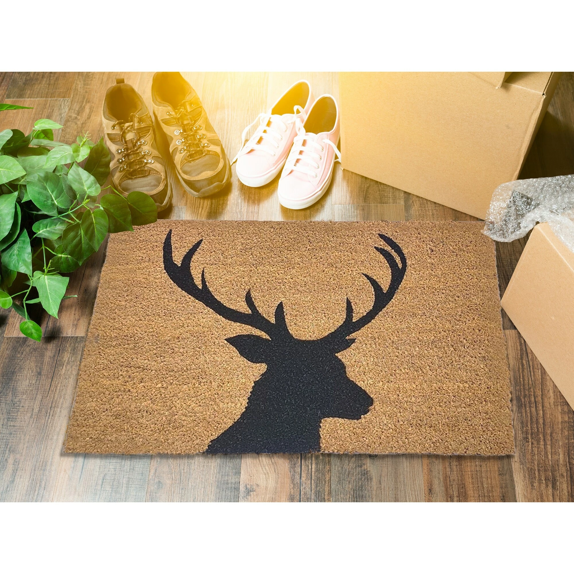 Buy π Evideco Sheltered Coconut Door Mat Printed Reindeer 24x16 Natural π 5 Buy π Evideco Sheltered Coconut Door Mat Printed Reindeer 24x16 Natural π - Image 5