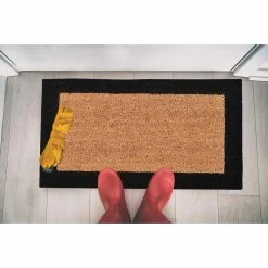 Promo ❤️ Evideco Sheltered Front Door Mat Coir Coco Fibers Rug 24x13 Natural-Border Natural/black Borders ✨ -Evideco Shop Sheltered Front Door Mat Coir Coco Fibers Rug 24x13 Natural Border 1