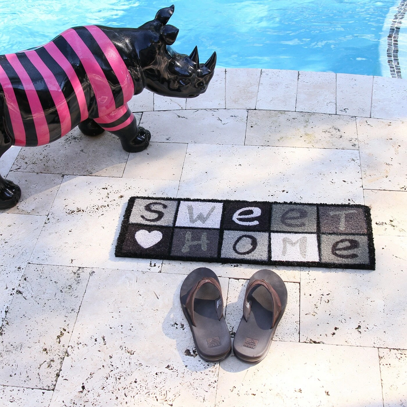 Best Pirce π€© Evideco Sheltered Printed Large Front Door Mat Sweet Home Coir Coco Fibers Rug β - Image 3