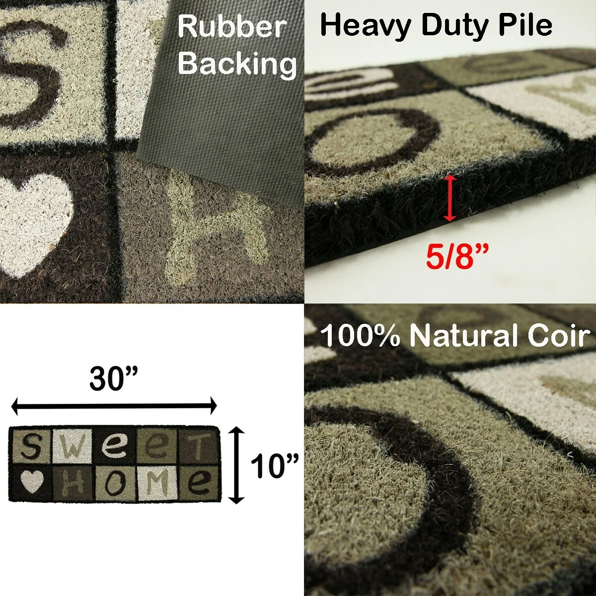 Best Pirce π€© Evideco Sheltered Printed Large Front Door Mat Sweet Home Coir Coco Fibers Rug β - Image 4