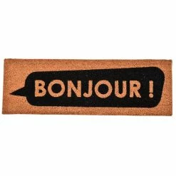 New 😀 Evideco Long Front Door Mat Bonjour Rug 30x10 Black 👍