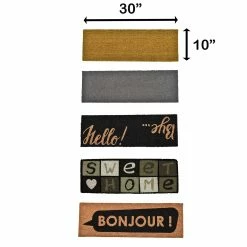 New π Evideco Long Front Door Mat Bonjour Rug 30x10 Black π 8 New π Evideco Long Front Door Mat Bonjour Rug 30x10 Black π -Evideco Shop Sheltered Printed Long Front Door Mat Bonjour Coir Coco Fibers Rug 30x10 Black Natural 3