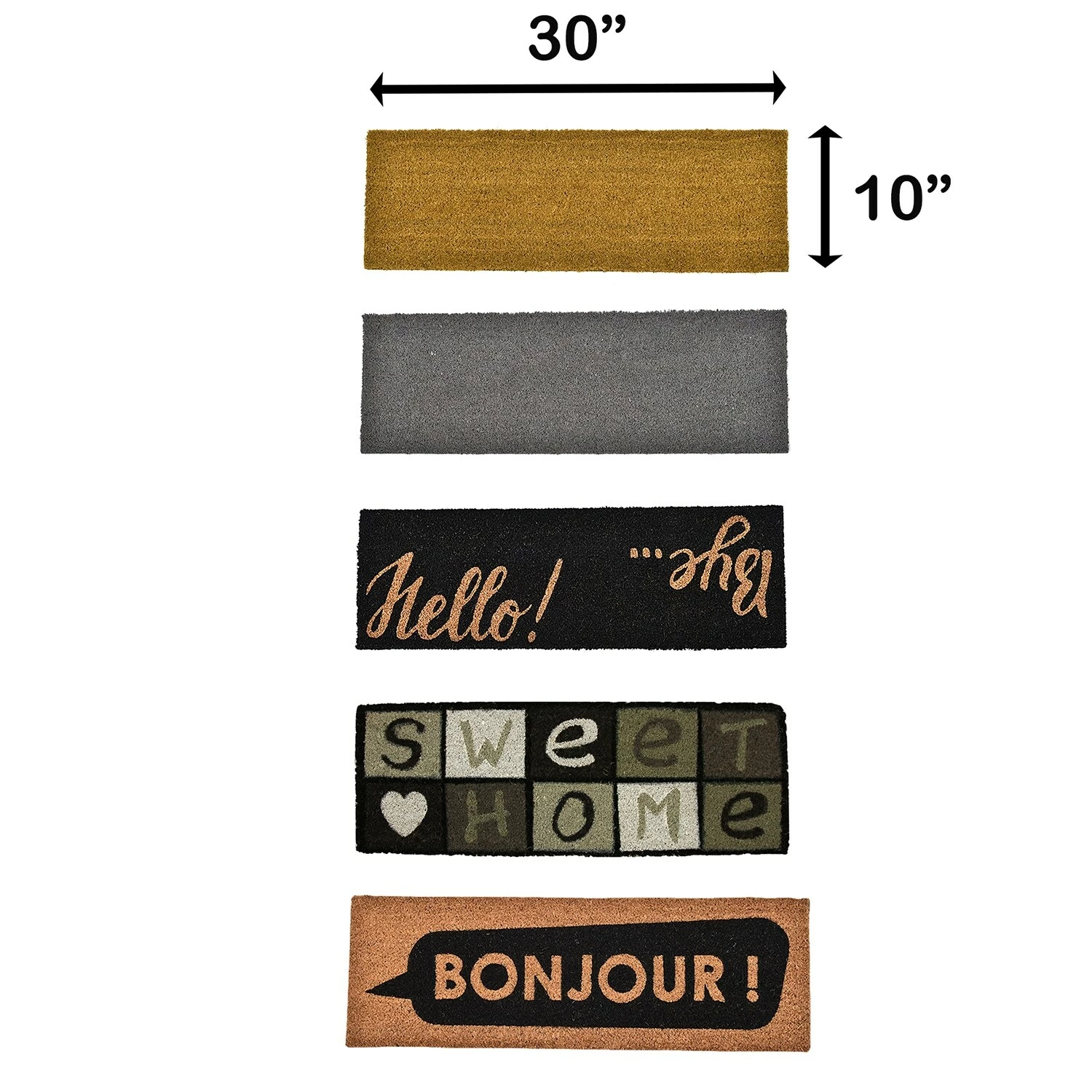 New π Evideco Long Front Door Mat Bonjour Rug 30x10 Black π 4 New π Evideco Long Front Door Mat Bonjour Rug 30x10 Black π - Image 4