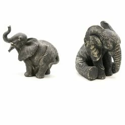 Discount 🧨 Evideco Sitting Elephant Statuette Figurine Sculpture Distressed Grey-Ecru - 5.8"H X 5.8"L X 4.9"W 😍 -Evideco Shop Sitting Elephant Statuette Figurine Sculpture Distressed Grey Ecru 6
