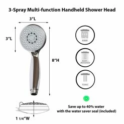 Outlet π₯ Evideco Small 3-Spray Multi-Function Universal Handheld Shower Head Chrome π€© 5 Outlet π₯ Evideco Small 3-Spray Multi-Function Universal Handheld Shower Head Chrome π€© -Evideco Shop Small 3 Spray Multi Function Universal Handheld Shower Head Chrome 2