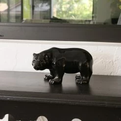 Promo ❤️ Evideco Standing Bear Statuette Figurine Sculpture Glossy Black 👏 -Evideco Shop Small Standing Bear Figurine Resin Matt 3