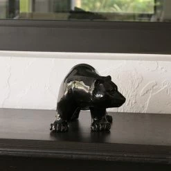 Promo ❤️ Evideco Standing Bear Statuette Figurine Sculpture Glossy Black 👏 -Evideco Shop Small Standing Bear Figurine Resin Matt 5