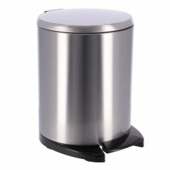 Deals π Evideco Soft Close Lid Stainless Steel Round Step Trash Can Waste Bin 6-liters -1.6-gal. - 1.6 β