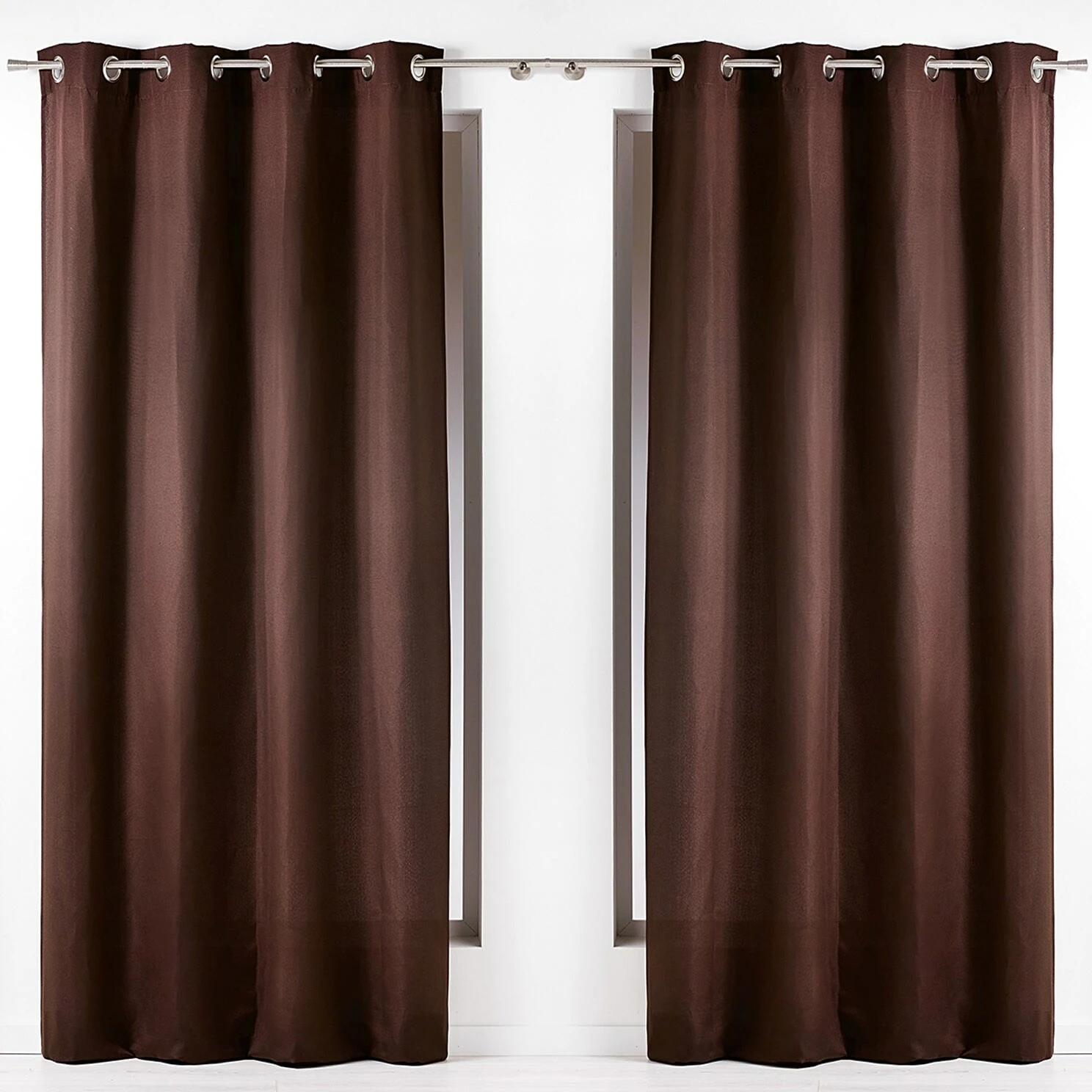 Deals βοΈ Evideco Solid Set Of 2 Cotton Window Curtain Panels Grommet Panama Tan β¨ - Image 6