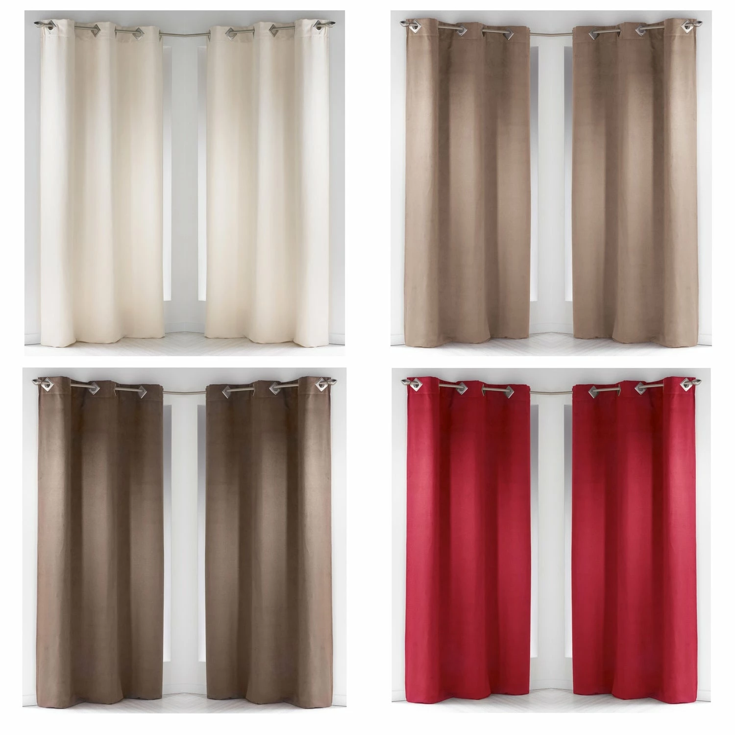 Best Sale π Evideco Solid Window Curtain Panel Grommet Suedine 55 W X 95 H - 55" W X 95" L Red π 8 Best Sale π Evideco Solid Window Curtain Panel Grommet Suedine 55 W X 95 H - 55" W X 95" L Red π - Image 8