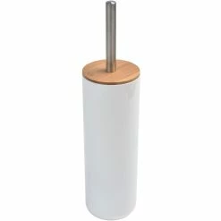 Deals 🤩 Evideco Toilet Brush And Holder Set Grey PADANG Bamboo - 3.8"L X 3.8"W X 14.12"H 😍