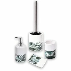 Coupon π Evideco Bathroom Accessory Set 4-Pieces Tropical Bamboo Leaves Lotion Soap Dispenser Only π