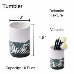 Coupon 🔔 Evideco Bathroom Accessory Set 4-Pieces Tropical Bamboo Leaves Lotion Soap Dispenser Only 👍 -Evideco Shop Tropical Collection Bath Accessory Set 4 Pieces 5