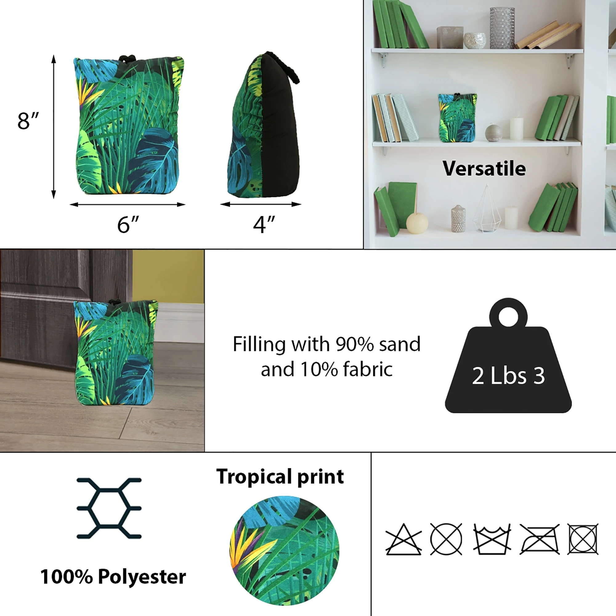 Cheap π Evideco Tropical Print Fabric Weighted Bag Door Stop 2.3 Lbs - 8"H X 6"L X 4"W π 3 Cheap π Evideco Tropical Print Fabric Weighted Bag Door Stop 2.3 Lbs - 8"H X 6"L X 4"W π - Image 3