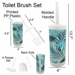 Outlet β Evideco Tropical Toilet Brush And Holder Set Plastic - 4"L X 4"W X 13.7"H 𧨠8 Outlet β Evideco Tropical Toilet Brush And Holder Set Plastic - 4"L X 4"W X 13.7"H 𧨠-Evideco Shop Tropical Toilet Brush and Holder Set Plastic 2