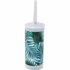 Outlet ⌛ Evideco Tropical Toilet Brush And Holder Set Plastic - 4"L X 4"W X 13.7"H 🧨