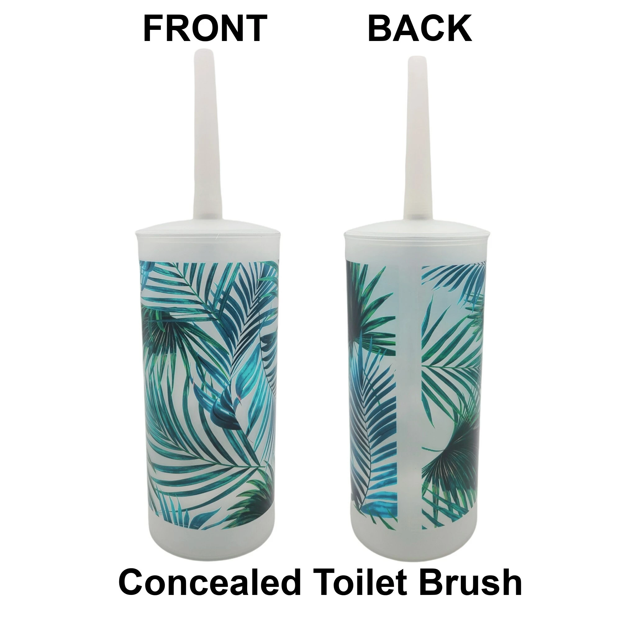 Outlet β Evideco Tropical Toilet Brush And Holder Set Plastic - 4"L X 4"W X 13.7"H 𧨠4 Outlet β Evideco Tropical Toilet Brush And Holder Set Plastic - 4"L X 4"W X 13.7"H 𧨠- Image 4
